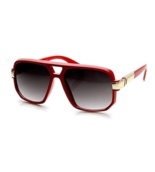 Wayfarer Classic Square Frame Plastic Flat Top Aviator Sunglasses - Red - C311KI3ZN3Z $19.17