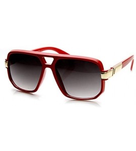 Wayfarer Classic Square Frame Plastic Flat Top Aviator Sunglasses - Red - C311KI3ZN3Z $19.17