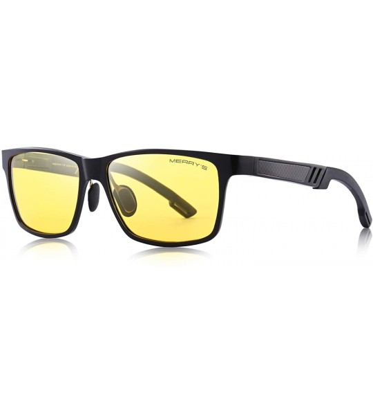 Rectangular 2016 Retro Aluminum Frame Driving Polarized Sunglasses For Men Women S8571 - Yellow - CP12GEN1ERL $38.99