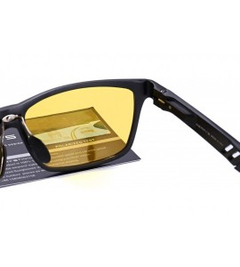 Rectangular 2016 Retro Aluminum Frame Driving Polarized Sunglasses For Men Women S8571 - Yellow - CP12GEN1ERL $38.99