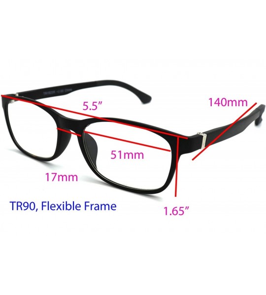 Oval TR90 Readers Flexie Reading Glasses schoolboy 2291RT - Z1 Matte Black - CY18W0AHUWH $32.33