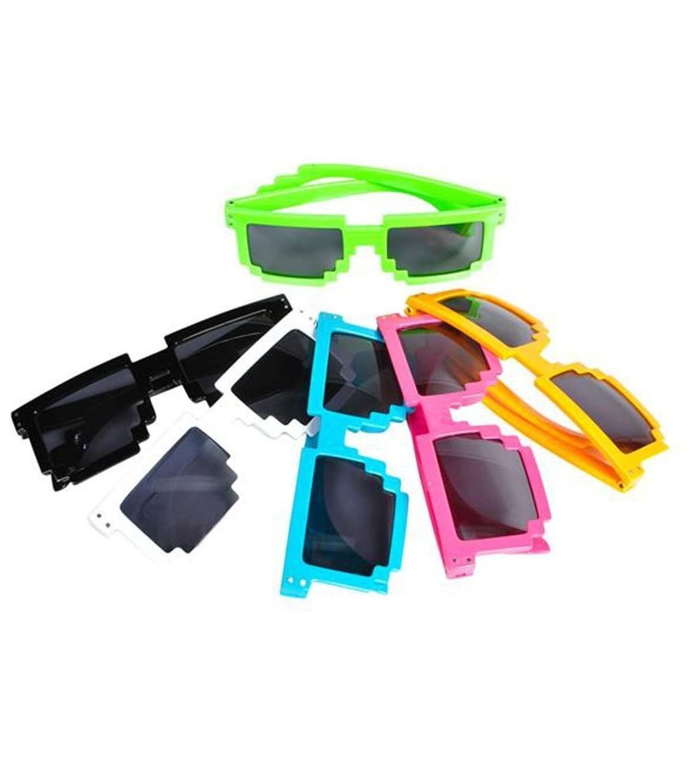 Sport Pixelated Sunglasses- Robot - C011OUDZE3X $34.56