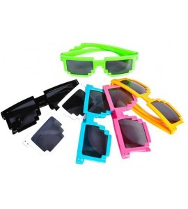 Sport Pixelated Sunglasses- Robot - C011OUDZE3X $34.56