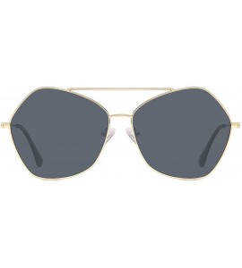 Oversized Polarized Sunglasses for Women Large Ultra Light Hexagonal Glasses NIMBUS SJ1125 - C2 Gold Frame/Grey Lens - CG1932...