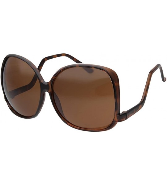 Square Women's Oversized Square Drop Temple Fashion Sunglasses - Tortoise - CC12C4QVUSZ $18.34