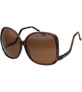 Square Women's Oversized Square Drop Temple Fashion Sunglasses - Tortoise - CC12C4QVUSZ $18.34