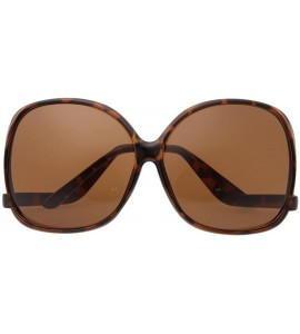 Square Women's Oversized Square Drop Temple Fashion Sunglasses - Tortoise - CC12C4QVUSZ $18.34