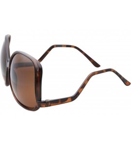 Square Women's Oversized Square Drop Temple Fashion Sunglasses - Tortoise - CC12C4QVUSZ $18.34