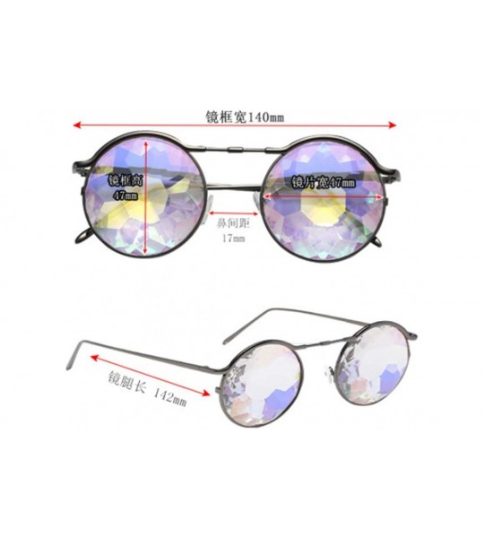 Oval Unisex Kaleidoscope Sunglasses Dance Party EDM Festival Diffraction Matching Party Sunglasses - Gold - CA18N0YSCTI $27.34