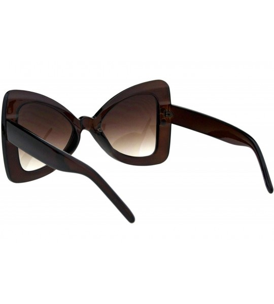 Butterfly Butterfly Ribbon Bow Pearl Frame Sunglasses Womens Oversized Shades - Brown (Brown) - C818KCOKNU7 $19.59