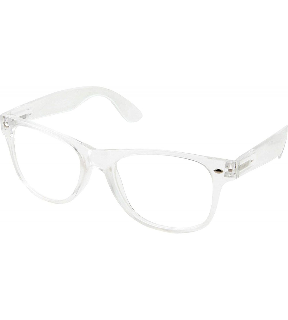 Wayfarer Inspired Crystal Clear Frame Transparent Glasses - Clear Lens - CZ11958TCI1 $18.84