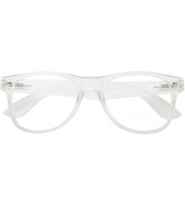 Wayfarer Inspired Crystal Clear Frame Transparent Glasses - Clear Lens - CZ11958TCI1 $18.84