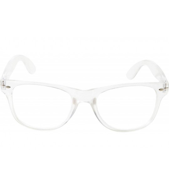 Wayfarer Inspired Crystal Clear Frame Transparent Glasses - Clear Lens - CZ11958TCI1 $18.84