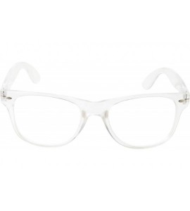 Wayfarer Inspired Crystal Clear Frame Transparent Glasses - Clear Lens - CZ11958TCI1 $18.84