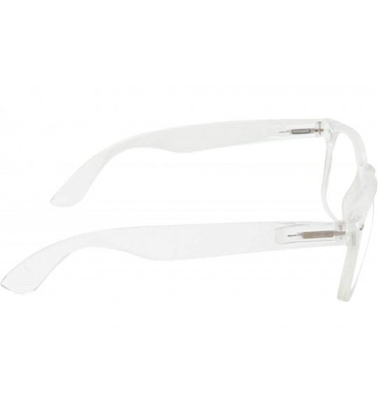 Wayfarer Inspired Crystal Clear Frame Transparent Glasses - Clear Lens - CZ11958TCI1 $18.84