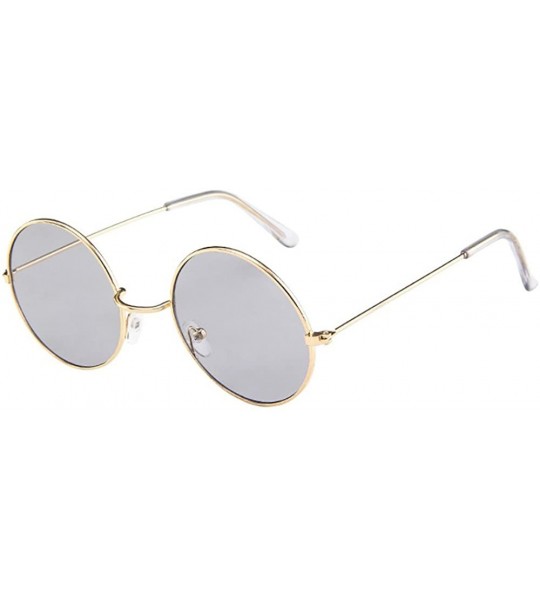 Oversized Women Men Vintage Retro Unisex Fashion Circle Frame Sunglasses Eyewear - 4192a - C118ROXSR04 $17.23