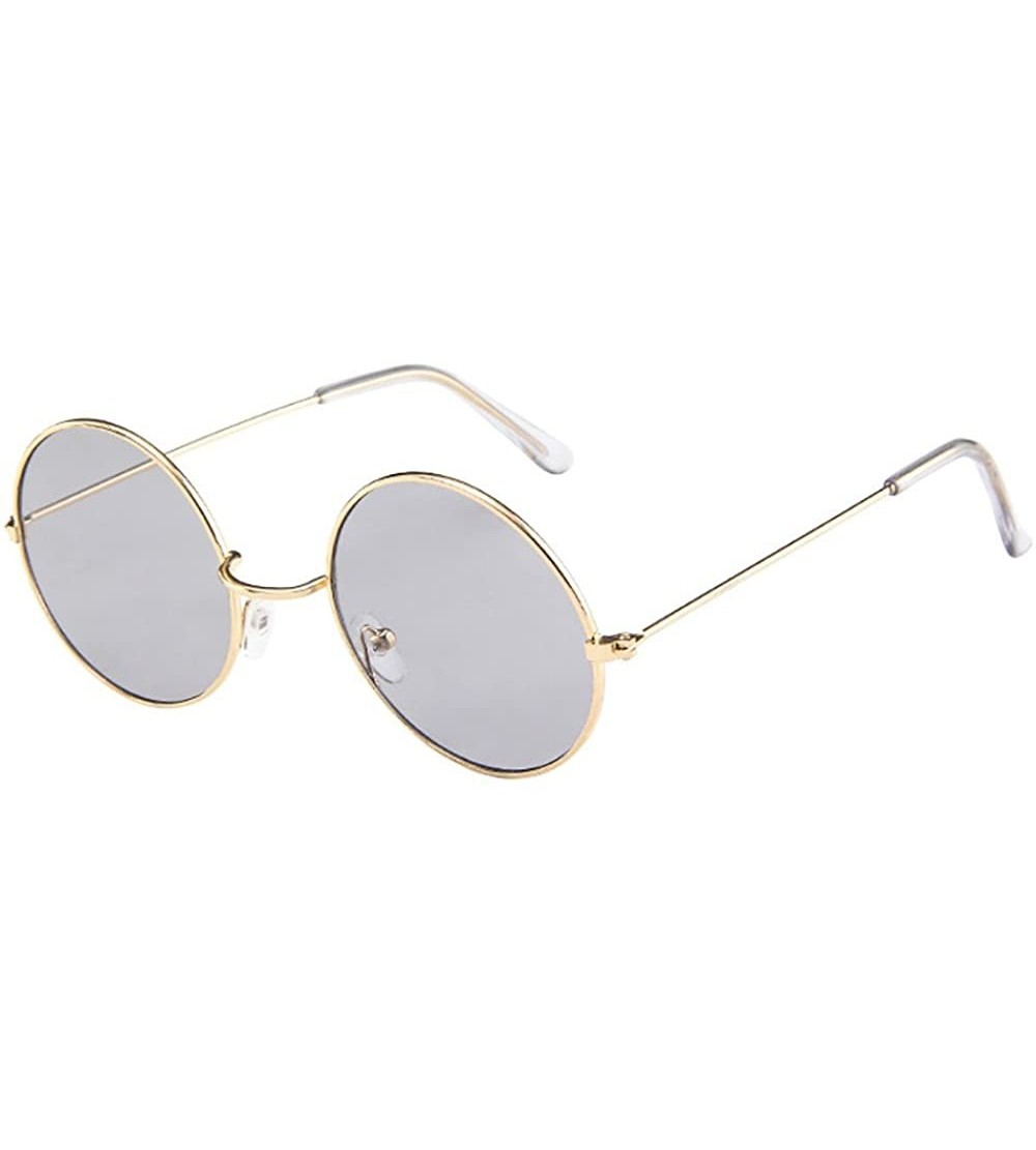 Oversized Women Men Vintage Retro Unisex Fashion Circle Frame Sunglasses Eyewear - 4192a - C118ROXSR04 $17.23