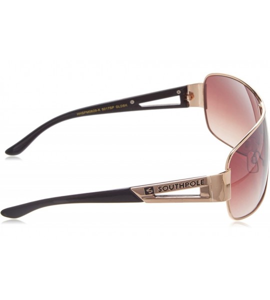 Shield Men's 5017SP Metal Vented Shield Sunglasses- 55 mm - Gold & Black - C918EGUREL9 $49.12