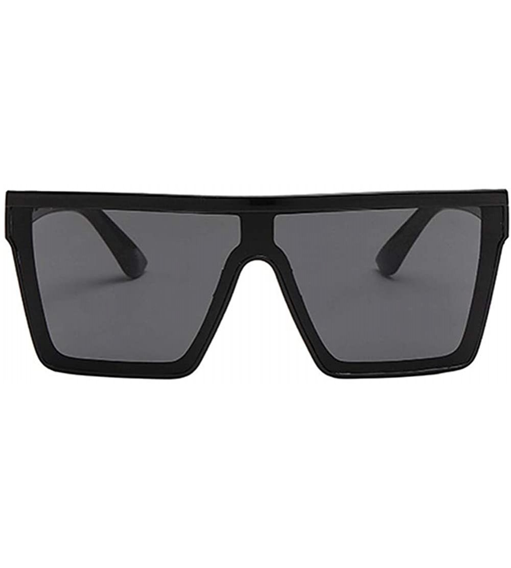 Square Flat Top Square Sunglasses Women Men Shade Big Frame Retro Gradient Eyewear - A - CR190OIG0HO $17.87
