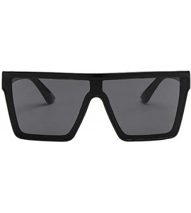 Square Flat Top Square Sunglasses Women Men Shade Big Frame Retro Gradient Eyewear - A - CR190OIG0HO $17.87