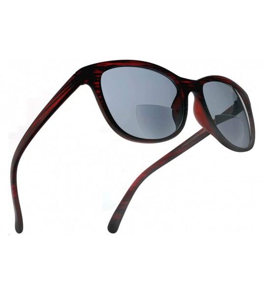 Oval Bifocal Reading Sunglasses Fashion Readers Sun Glasses for Men and Women - Burgundy - C712EDR9ZCL $51.56