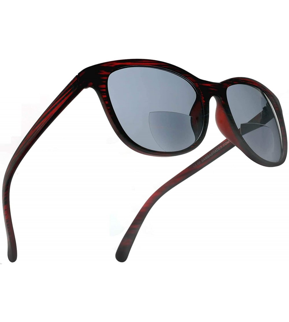 Oval Bifocal Reading Sunglasses Fashion Readers Sun Glasses for Men and Women - Burgundy - C712EDR9ZCL $51.56