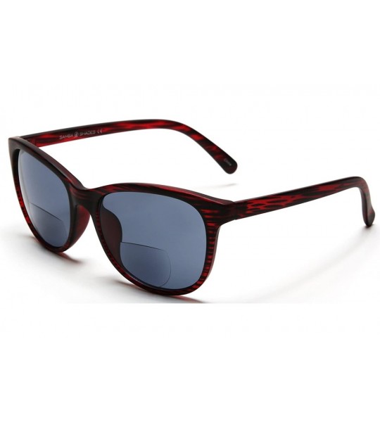 Oval Bifocal Reading Sunglasses Fashion Readers Sun Glasses for Men and Women - Burgundy - C712EDR9ZCL $51.56