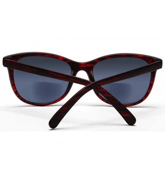 Oval Bifocal Reading Sunglasses Fashion Readers Sun Glasses for Men and Women - Burgundy - C712EDR9ZCL $51.56