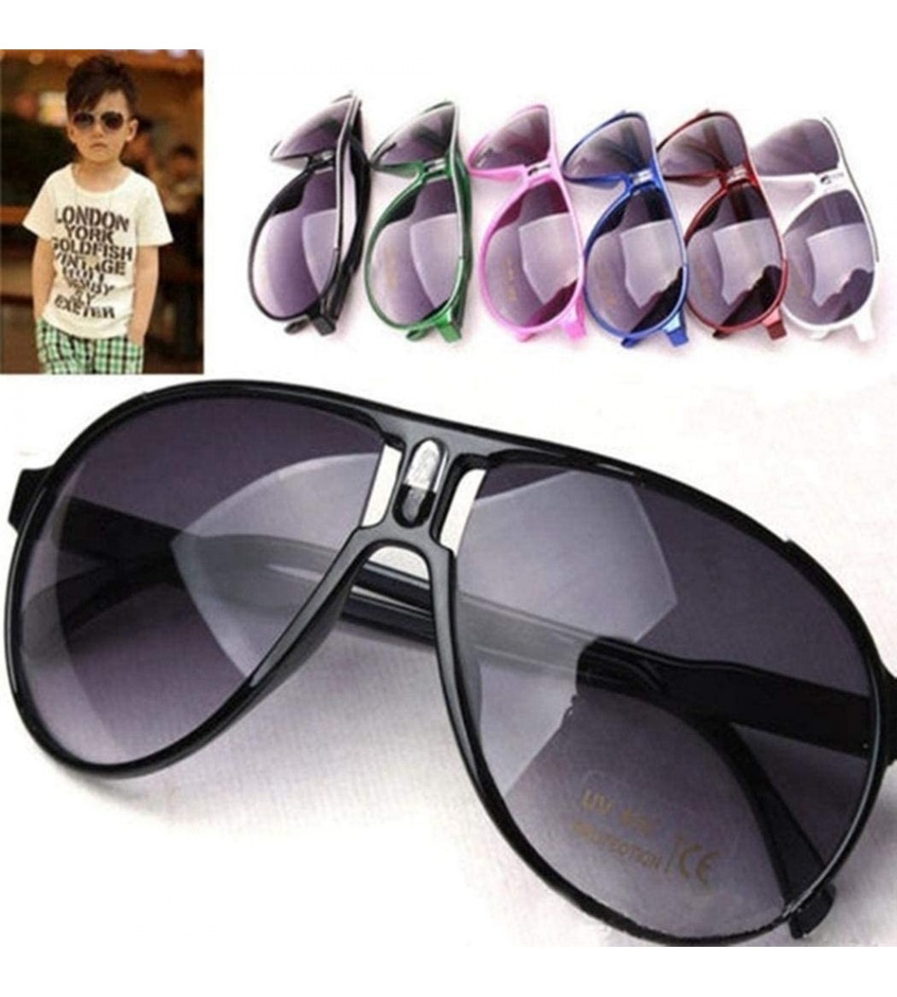 Aviator Children Fashion Aviator Shape UV Protection Sunproof Sunglasses Sunglasses - Black - CH1903D0RSU $34.41