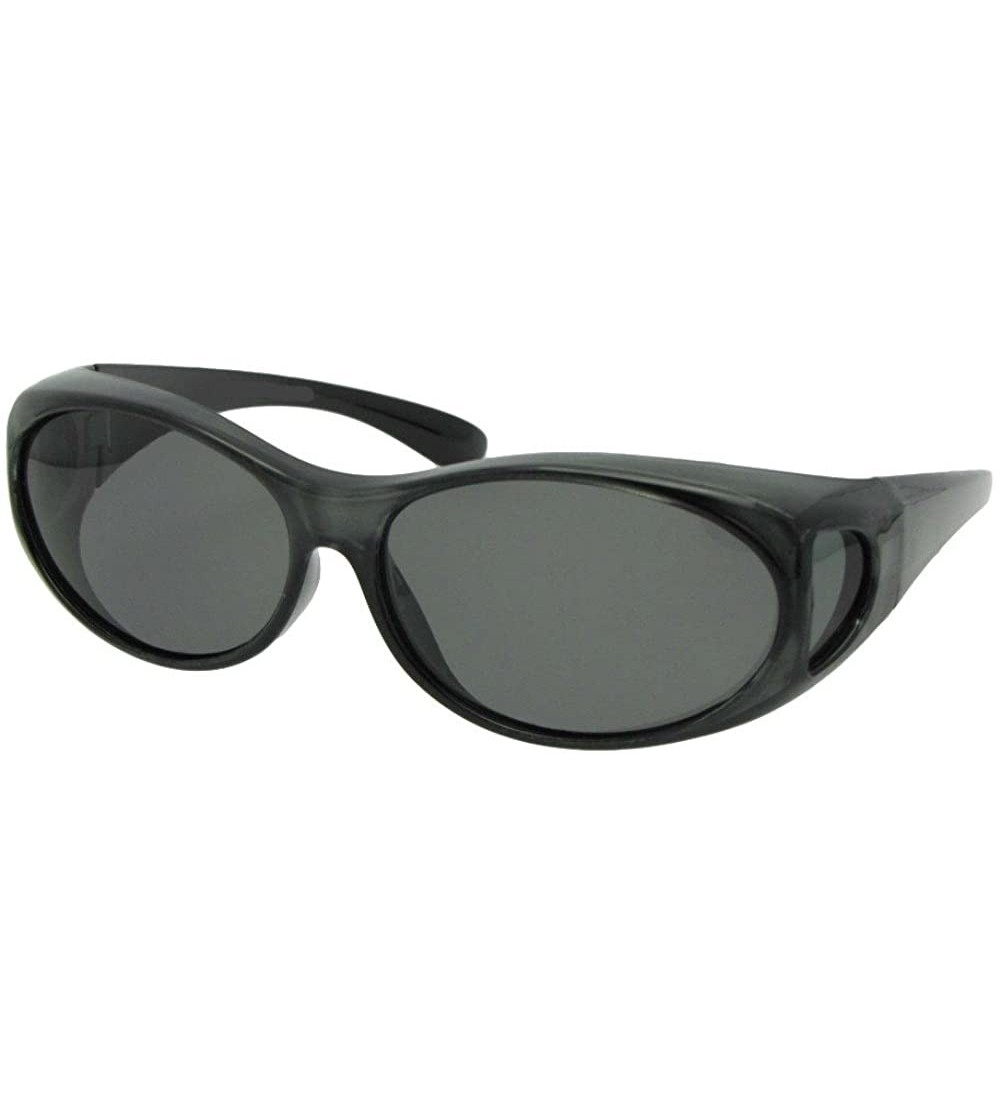 Wrap Small Polarized Fit Over Sunglasses F3 - Clear Gray-med Dark Gray Lens - CE186N7HW4E $32.70