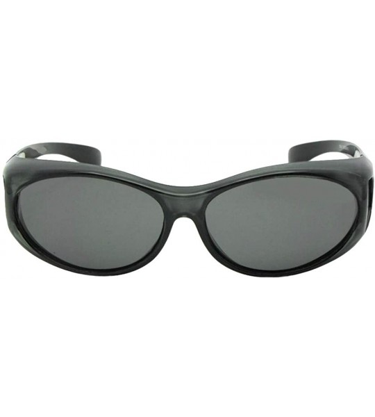 Wrap Small Polarized Fit Over Sunglasses F3 - Clear Gray-med Dark Gray Lens - CE186N7HW4E $32.70