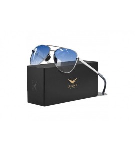 Aviator Aviator Sunglasses for Men Women-Polarized Driving UV 400 Protection with Case - Gradient Blue-a5 - CE192HU3T5Z $31.24