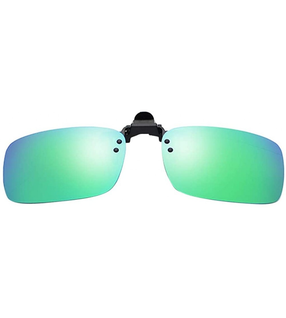 Oversized Polarized Clip-on Sunglasses for Women Men Prescription Anti-Glare Driving Glasses Outdoor Eyewear - Mint Green - C...