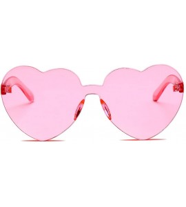 Oversized Women Fashion Heart-Shaped Shades Sunglasses Integrated UV Candy Colored Glasses - B - C0190ODZ8ZD $22.82