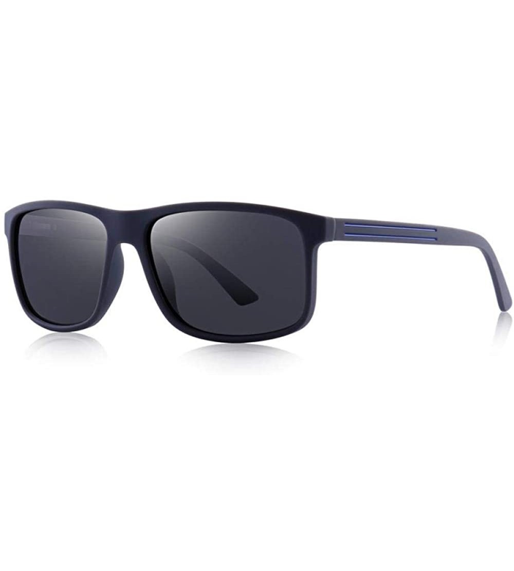 Sport DESIGN Men Classic Polarized Sunglasses TR90 Legs Outdoor C01 Matte Black - C03 Gray - CS18YLZAR4D $27.50