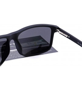 Sport DESIGN Men Classic Polarized Sunglasses TR90 Legs Outdoor C01 Matte Black - C03 Gray - CS18YLZAR4D $27.50