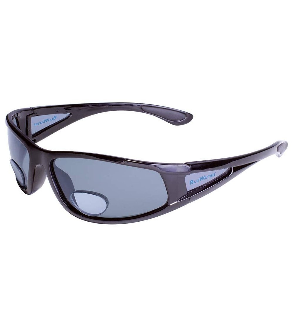 Sport Polarized Magnification Bifocal 3 Sunglasses- Gloss Black Frame- Gray Lenses - CR11WUIL8WL $28.84