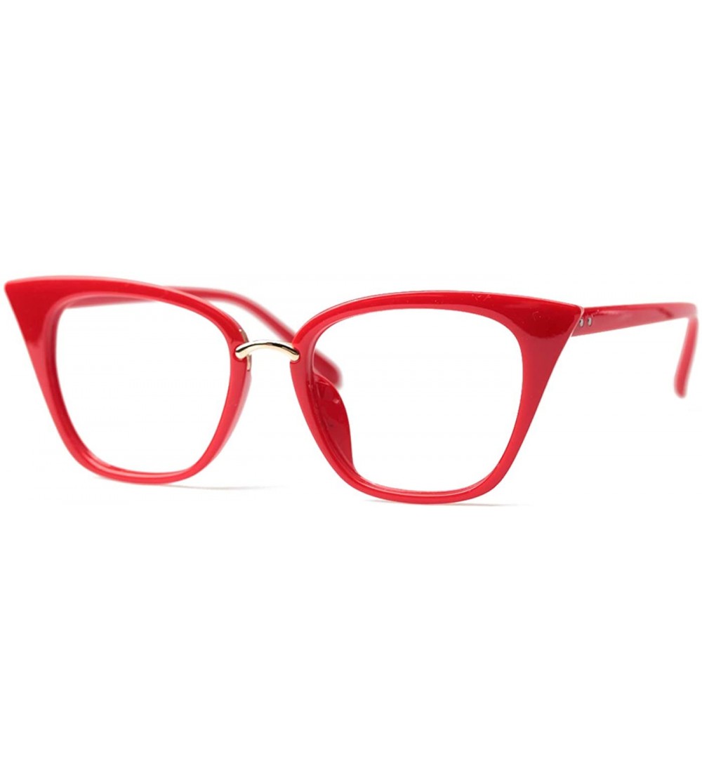 Cat Eye Womens Quality Readers Stylish Oversized Cat Eye Custom Reading Glasses - Red - CX18ES0E6AA $25.42