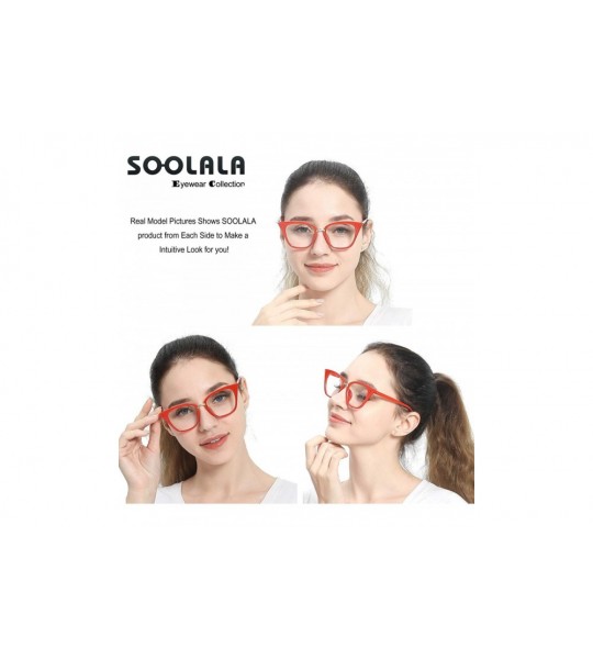 Cat Eye Womens Quality Readers Stylish Oversized Cat Eye Custom Reading Glasses - Red - CX18ES0E6AA $25.42