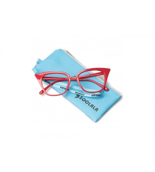 Cat Eye Womens Quality Readers Stylish Oversized Cat Eye Custom Reading Glasses - Red - CX18ES0E6AA $25.42