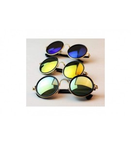 Round Colorful Vintage Sunglasses Women Round Sun Glasses Coating Sunglass Shades Steampunk A De Sol Feminino Gafas - CY198AI...