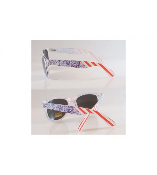 Square Vintage American Flag Horn Rimmed Frame Sunglasses A208 - Mirror - C318G3ZGELN $18.83