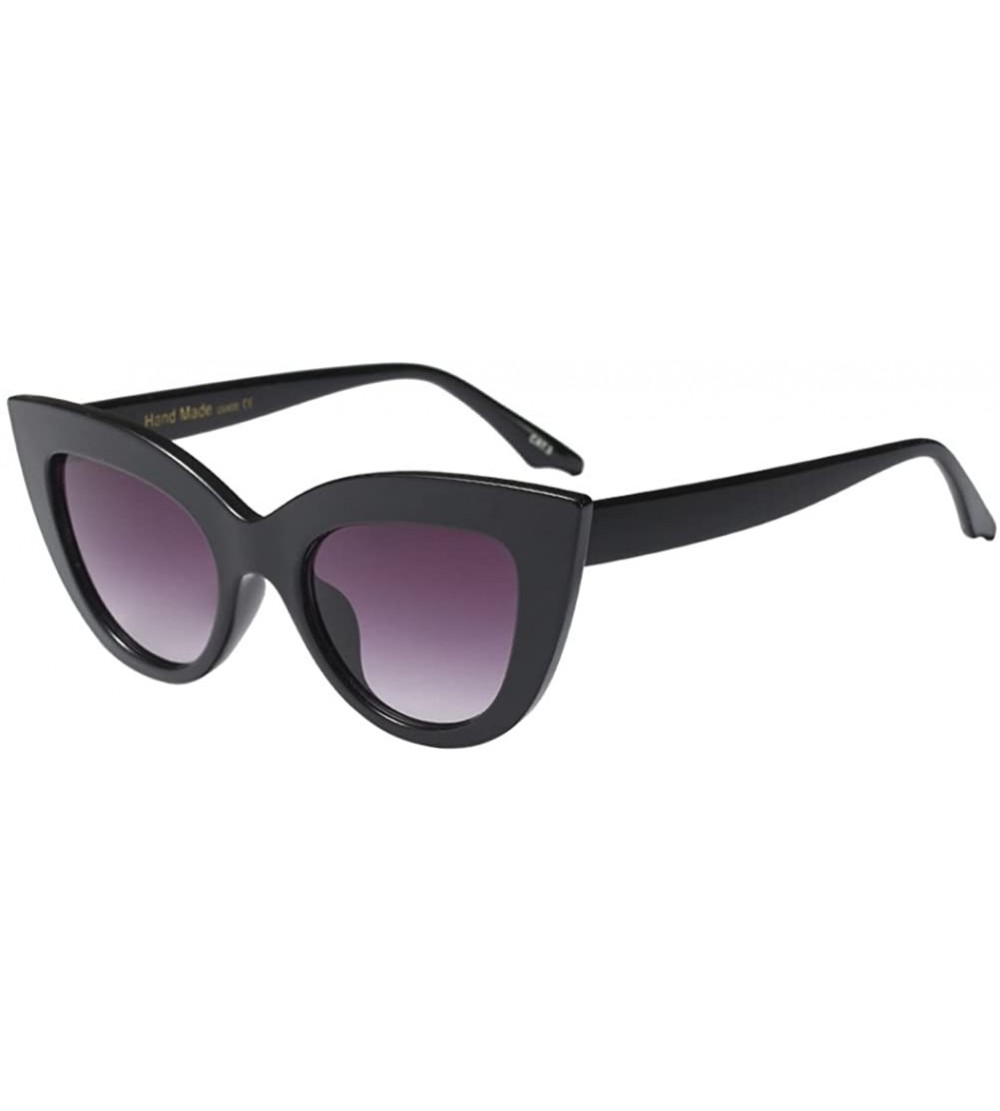 Wayfarer Fashion Star Same Style Cat Eye Frame Eyeglasses Ladies Womens Sunglasses - Black - CA18G86UIX5 $19.39