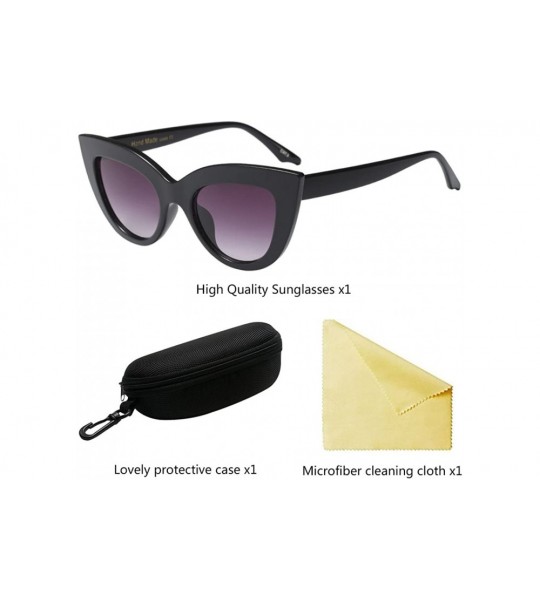 Wayfarer Fashion Star Same Style Cat Eye Frame Eyeglasses Ladies Womens Sunglasses - Black - CA18G86UIX5 $19.39