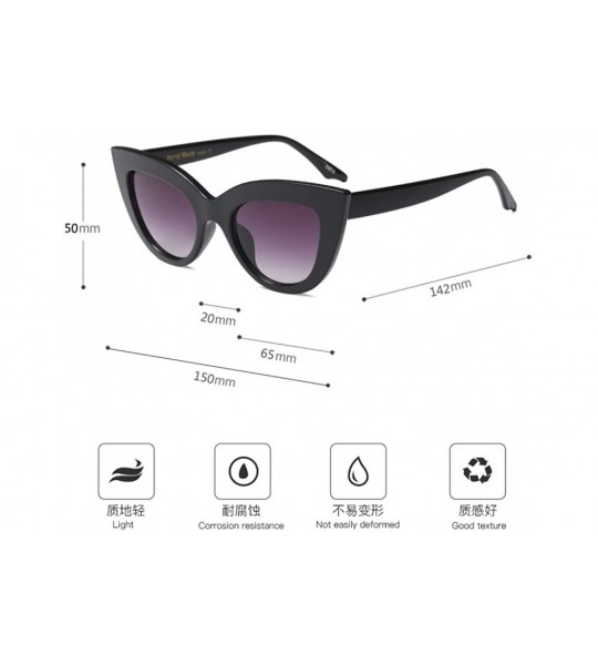 Wayfarer Fashion Star Same Style Cat Eye Frame Eyeglasses Ladies Womens Sunglasses - Black - CA18G86UIX5 $19.39