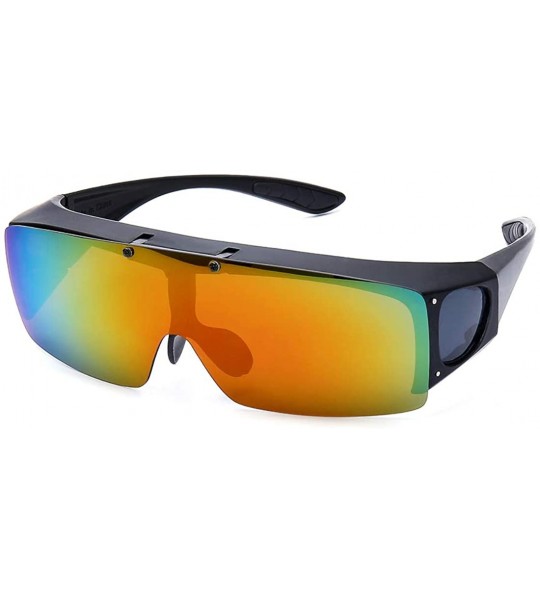 Goggle FLIP UP Polarized Sunglasses Driving Glasses UV400 Fitover Sunglasses for men and women - Red - CR18SAH5U85 $35.90