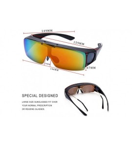 Goggle FLIP UP Polarized Sunglasses Driving Glasses UV400 Fitover Sunglasses for men and women - Red - CR18SAH5U85 $35.90