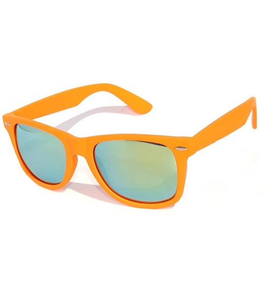 Wayfarer Classic Vintage Style Sunglasses Orange Matte Frame Mirror Lens - CS11NJ199KB $19.02