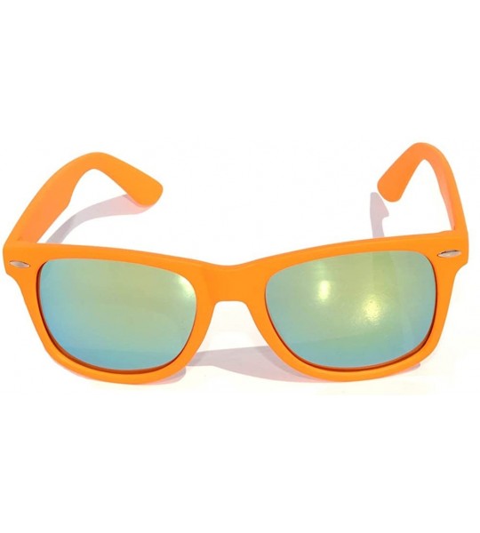 Wayfarer Classic Vintage Style Sunglasses Orange Matte Frame Mirror Lens - CS11NJ199KB $19.02