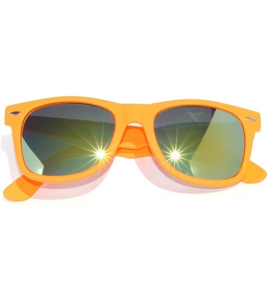 Wayfarer Classic Vintage Style Sunglasses Orange Matte Frame Mirror Lens - CS11NJ199KB $19.02